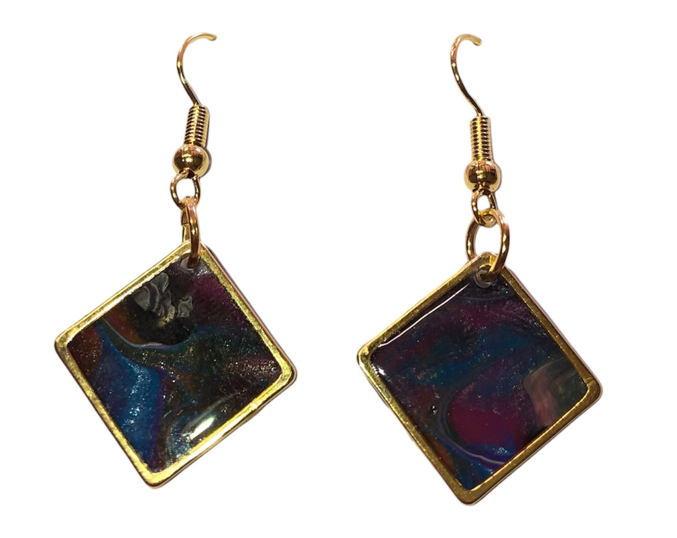Acrylic Pour dangle earrings