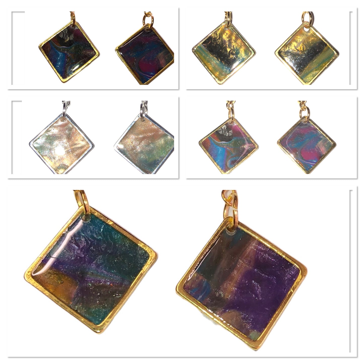 Acrylic Pour dangle earrings