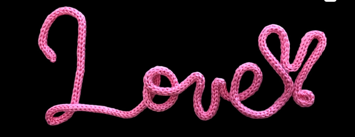Knitted names and words