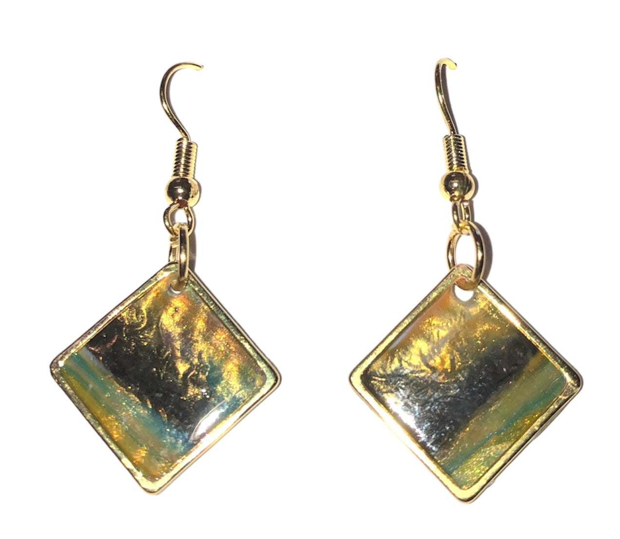 Acrylic Pour dangle earrings