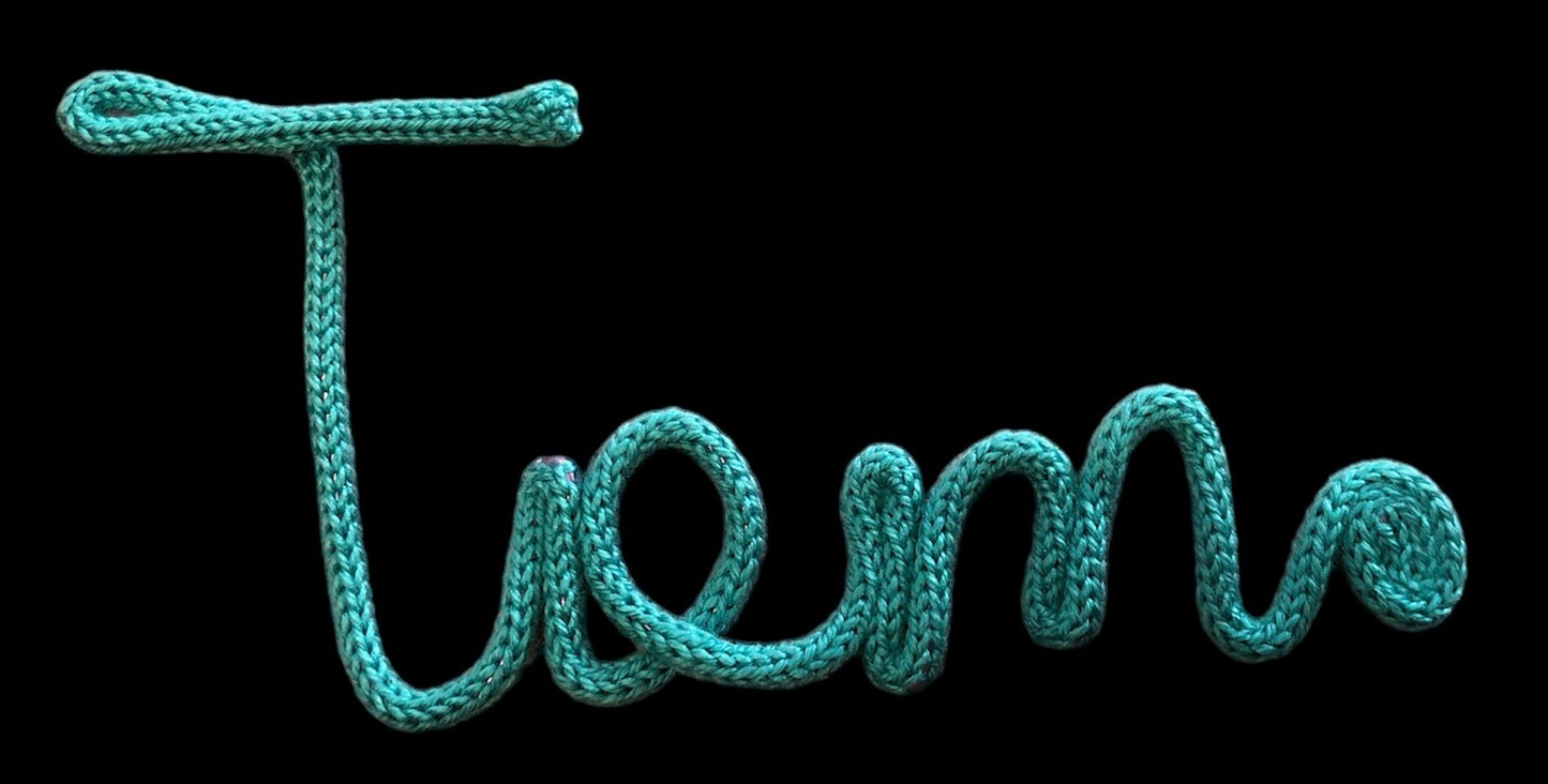 Knitted names and words