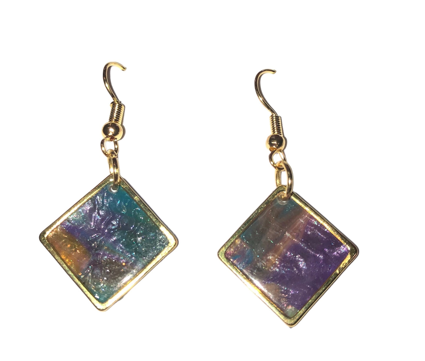 Acrylic Pour dangle earrings