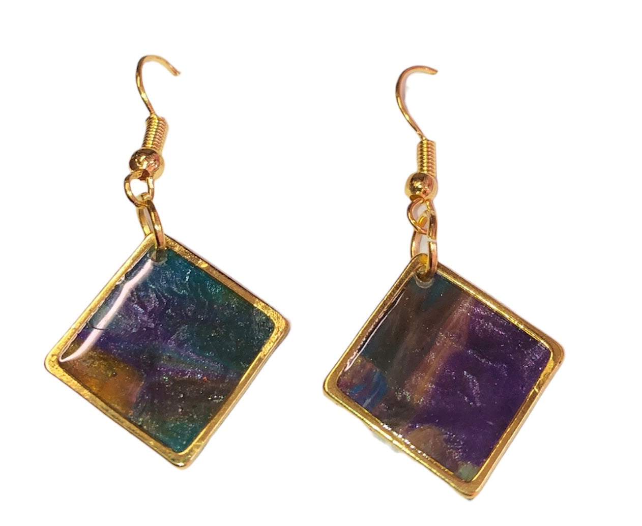 Acrylic Pour dangle earrings