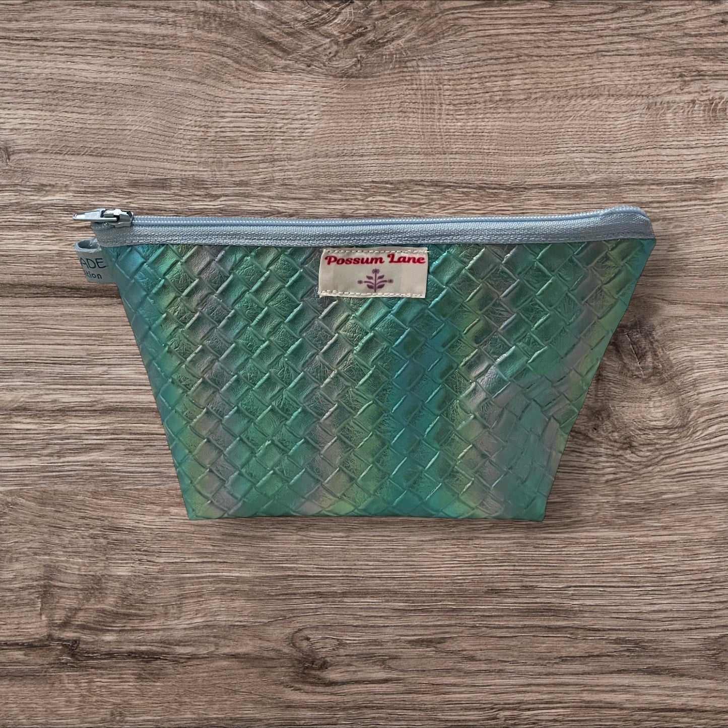Holographic textured Zippered Cosmetic Pouch